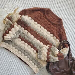 Easel thick knit ballon sleeve sweater